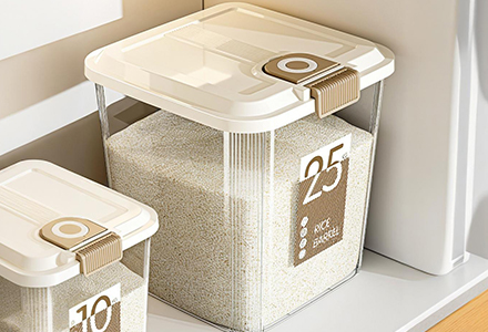WISHOME Transparent Visible Rice Storage Container Main Product Image