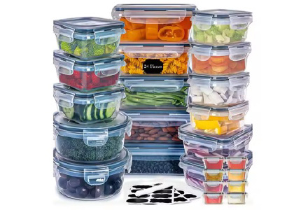 WISHOME BPA-Free Leakproof Plastic Food Storage Containers Main Product Image