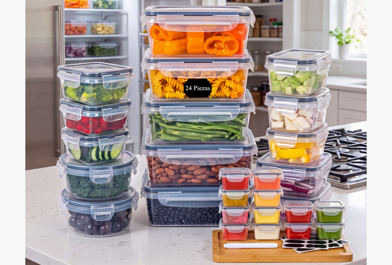 WISHOME BPA-Free Leakproof Plastic Food Storage Containers Main Product Image