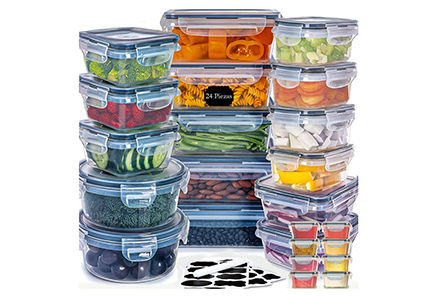 WISHOME BPA-Free Leakproof Plastic Food Storage Containers Main Product Image