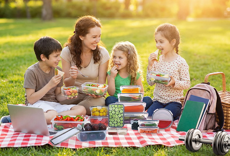 WISHOME BPA-Free Leakproof Plastic Food Storage Containers Main Product Image