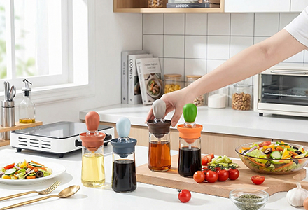 WISHOME 180ML Oil Dispenser Bottle with Silicone Brush Main Product Image