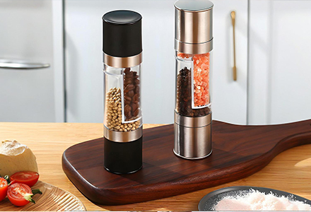 WISHOME Double-Grid Stainless Steel Grinder