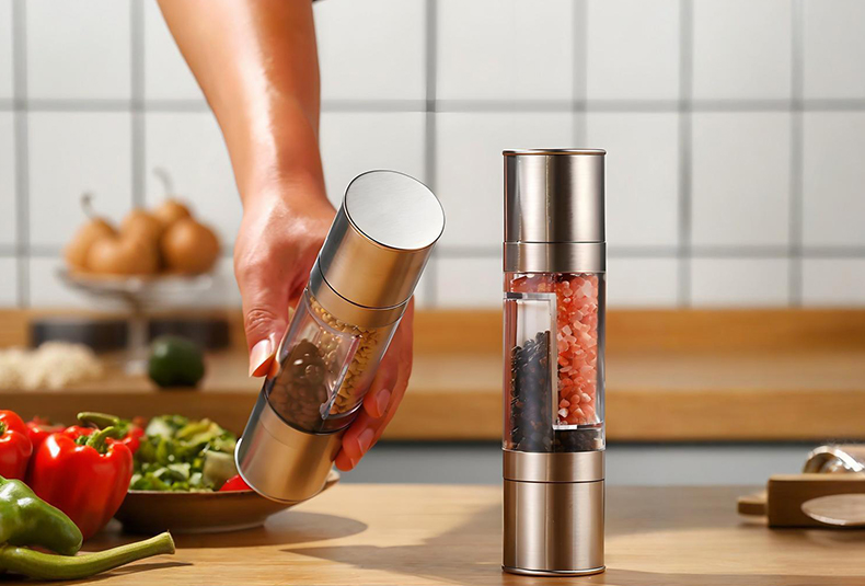 WISHOME Double-Grid Stainless Steel Grinder