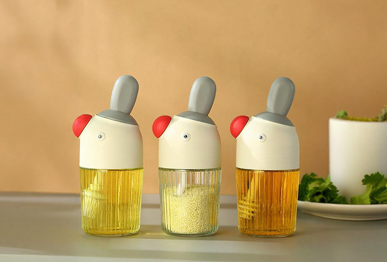 WISHOME 3-in-1 Cute Spoon Lid Seasoning Jar