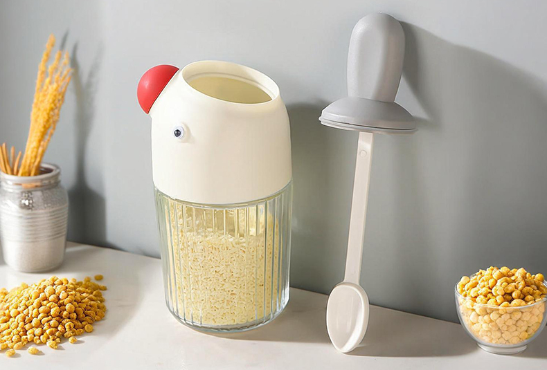 WISHOME 3-in-1 Cute Spoon Lid Seasoning Jar