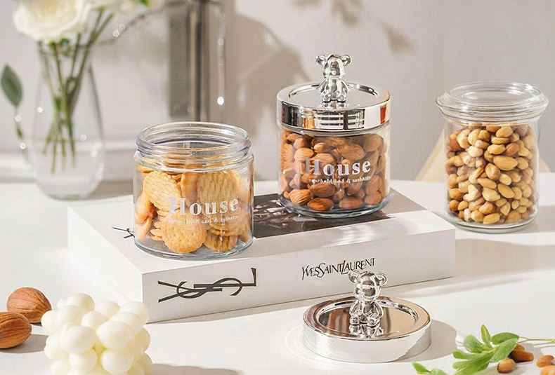 WISHOME 400ML Bear-Shaped Light Luxury Storage Jar