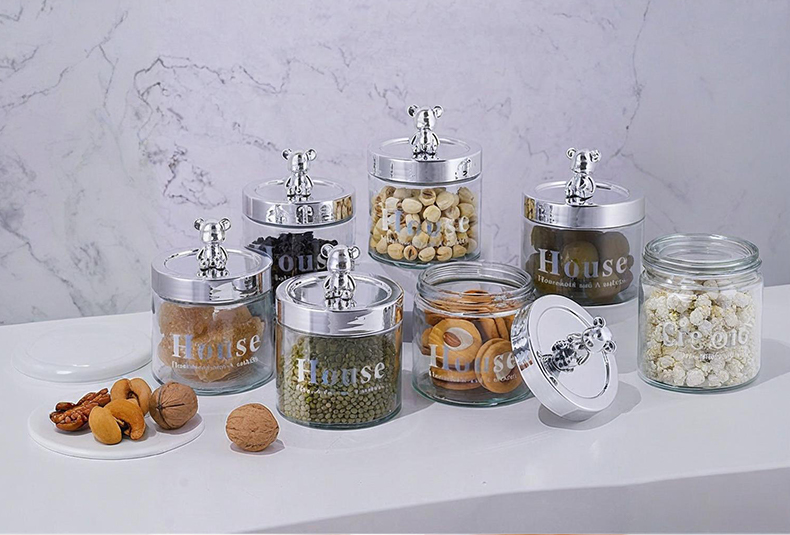 WISHOME 400ML Bear-Shaped Light Luxury Storage Jar