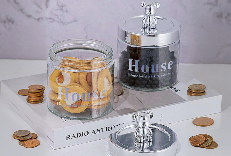 WISHOME 400ML Bear-Shaped Light Luxury Storage Jar