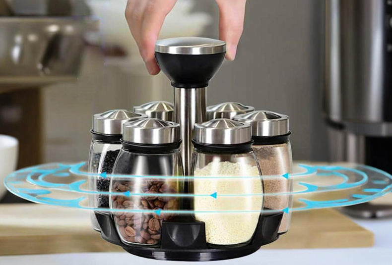 WISHOME Rotating 120ML Seasoning Jar Set