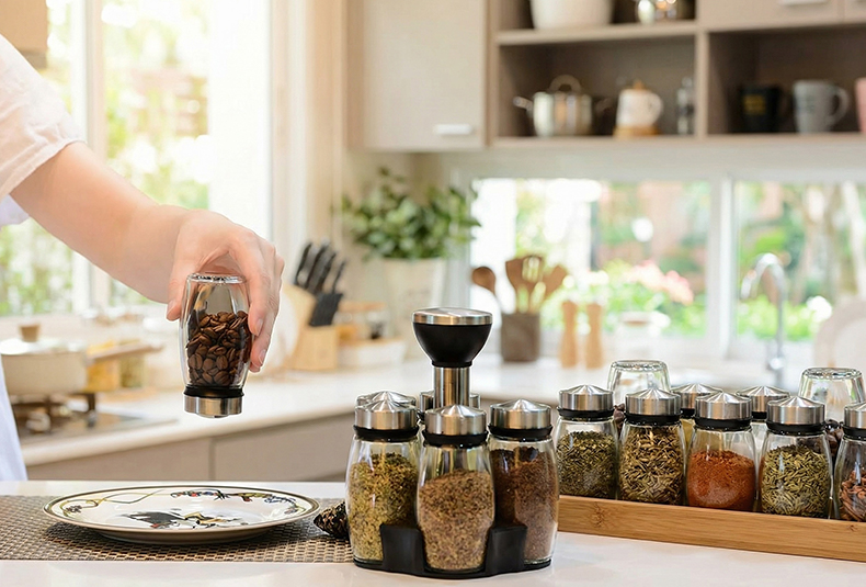 WISHOME Rotating 120ML Seasoning Jar Set