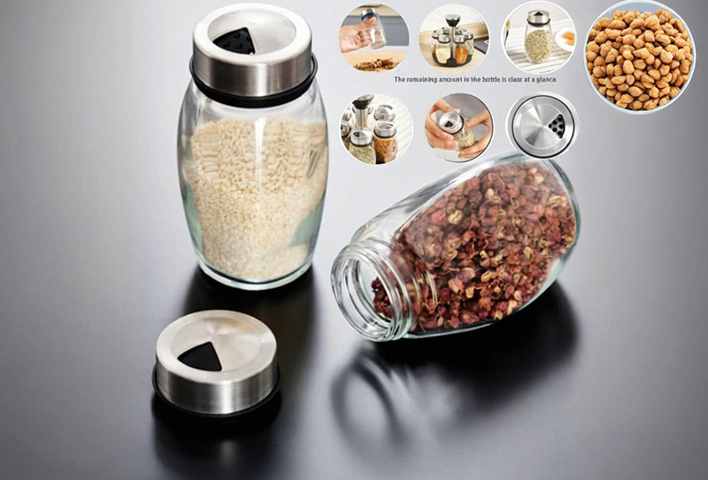 WISHOME Rotating 120ML Seasoning Jar Set