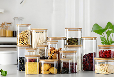 WISHOME 0.15L Square Glass Storage Jar Main Product Image