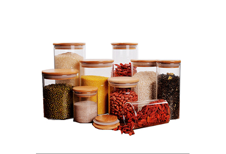 Round Cylindrical Bamboo Cover Jar Main Product Image