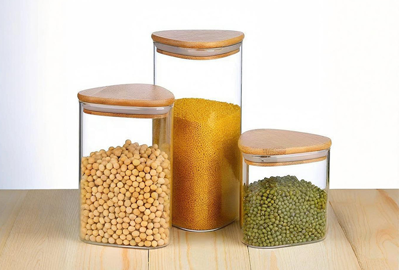 WISHOME Triangular High Borosilicate Glass Sealed Storage Jar Main Product Image