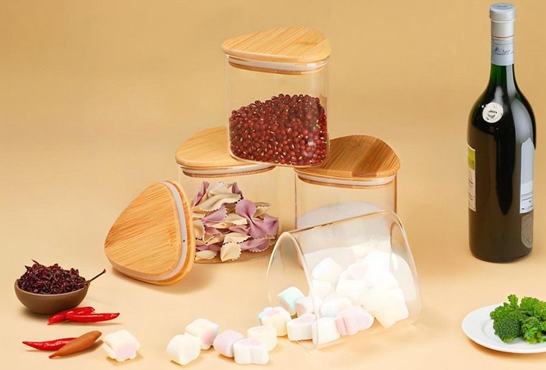 WISHOME Triangular High Borosilicate Glass Sealed Storage Jar Main Product Image
