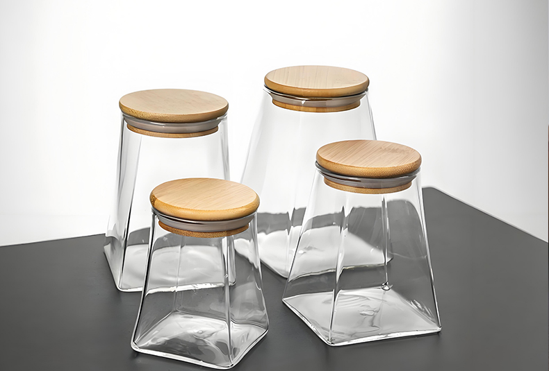 WISHOME Quadrangular High Borosilicate Glass Storage Jar Main Product Image