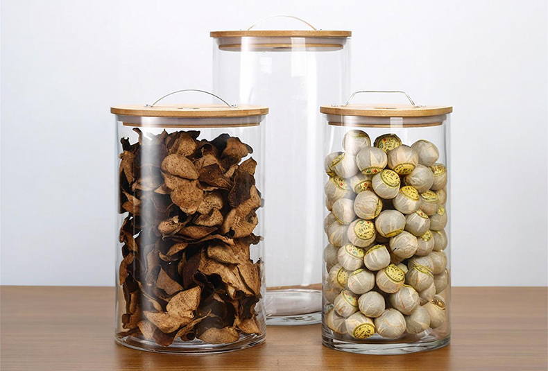 WISHOME Exhaust Borosilicate Glass Storage Jar with Bamboo Lid Main Product Image