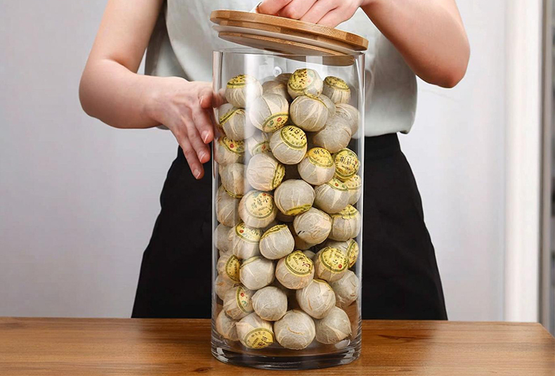 WISHOME Exhaust Borosilicate Glass Storage Jar with Bamboo Lid Main Product Image