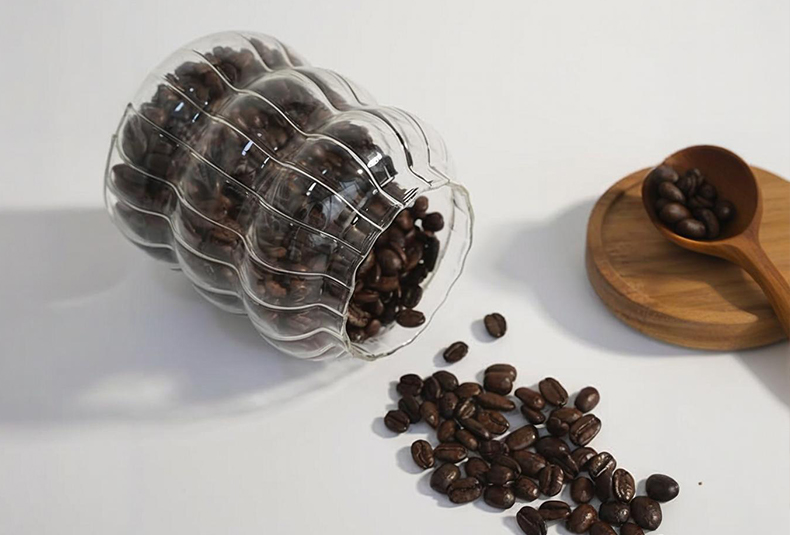 WISHOME Ripple Glass Storage Jar with Bamboo - Wood Lid Main Product Image