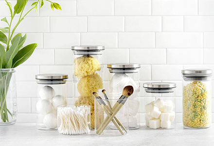 WISHOME 201 Stainless Steel Lid Borosilicate Glass Jar Main Product Image