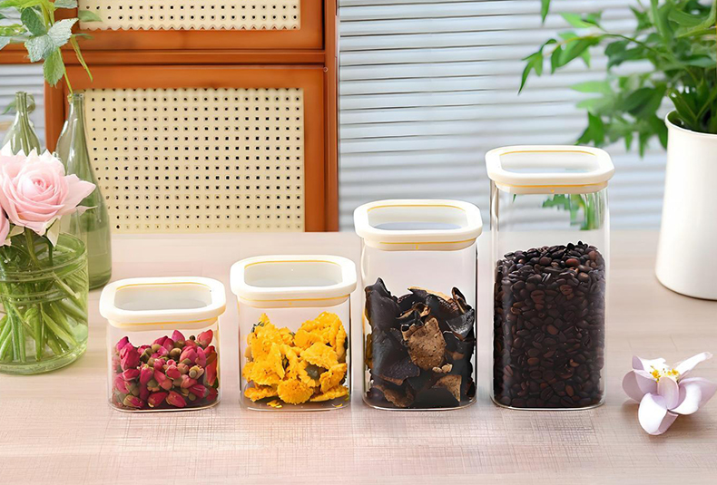 WISHOME Silicone - Glass Lid Square Glass Storage Jar Main Product Image