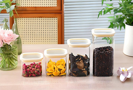 WISHOME Silicone - Glass Lid Square Glass Storage Jar Main Product Image