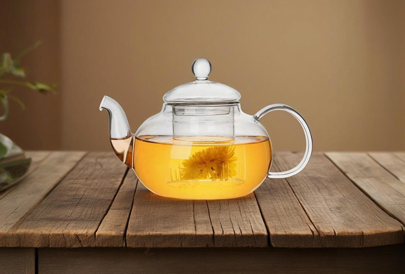 WISHOME Borosilicate Glass Teapot Set with Round Candle Warmer Main Product Image