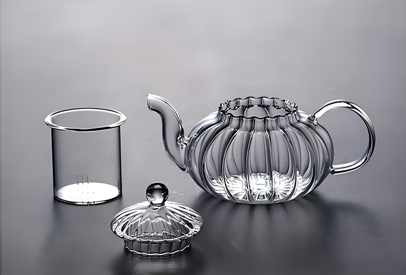 WISHOME Striped Borosilicate Glass Teapot Set Main Product Image
