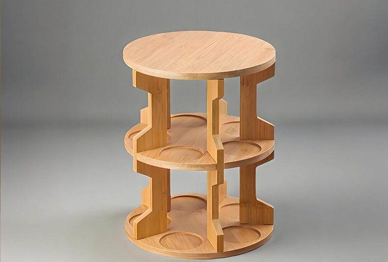 WISHOME Bamboo Rotating Spice Rack with Glass Jars Main Product Image