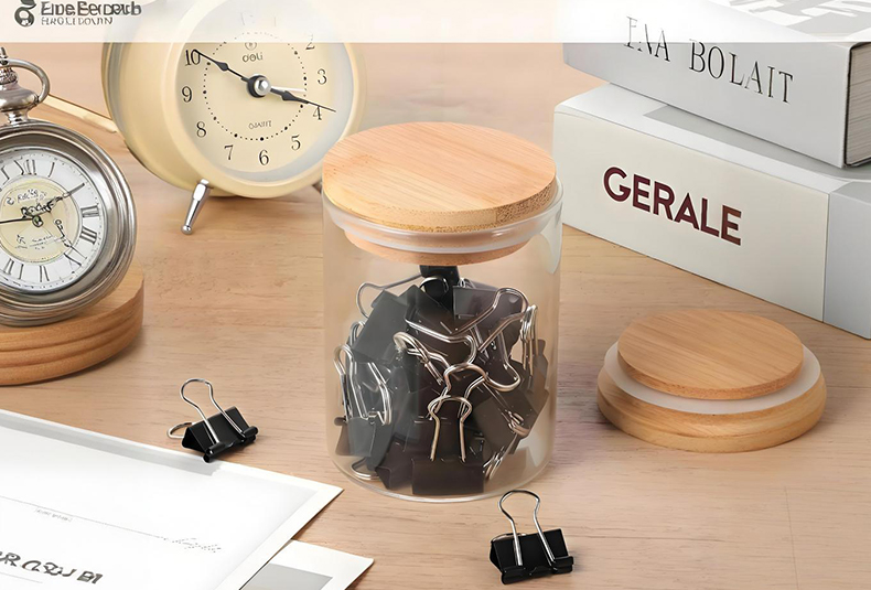 WISHOME Round Borosilicate Glass Storage Jar Set with Bamboo Lid Main Product Image
