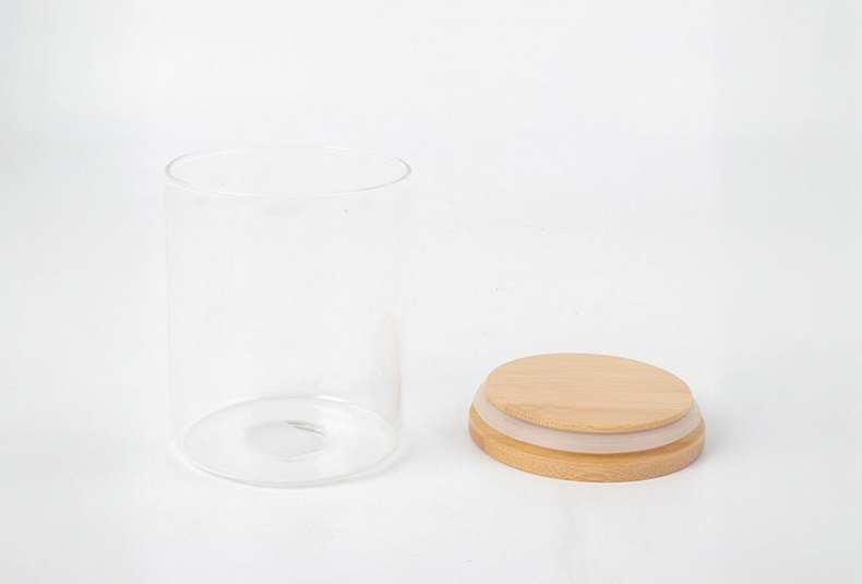 WISHOME 3 - Piece Borosilicate Glass Storage Jars with Bamboo Base Main Product Image