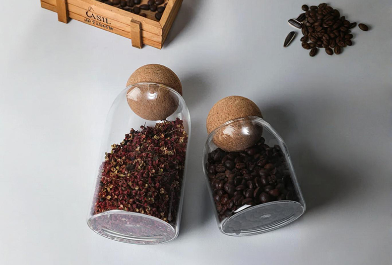 WISHOME 3 - Piece Borosilicate Glass Storage Jar Set with Cork Ball Lid Main Product Image