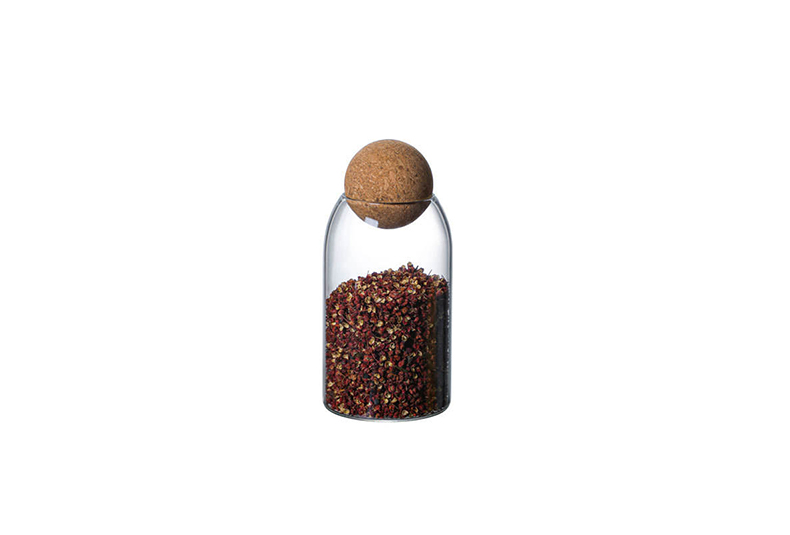 WISHOME 3 - Piece Borosilicate Glass Storage Jar Set with Cork Ball Lid Main Product Image