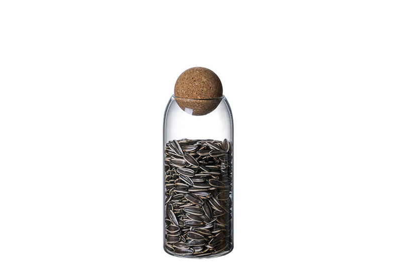 WISHOME 3 - Piece Borosilicate Glass Storage Jar Set with Cork Ball Lid Main Product Image