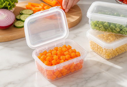 flip lid airtight food storage container, compact fresh-keeping box for fridge and pantry