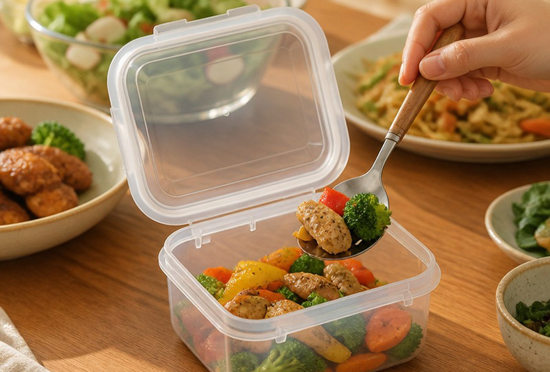 flip lid airtight food storage container, compact fresh-keeping box for fridge and pantry