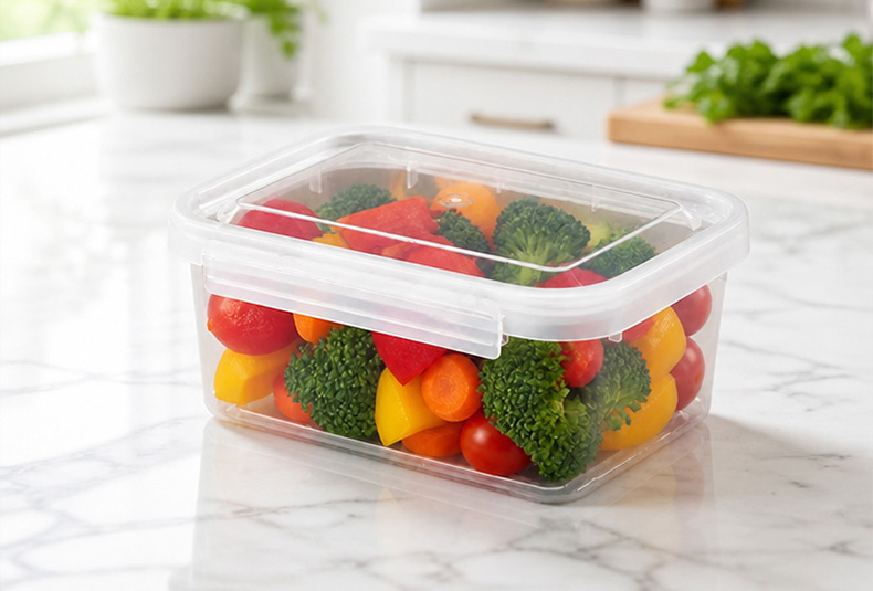 flip lid airtight food storage container, compact fresh-keeping box for fridge and pantry