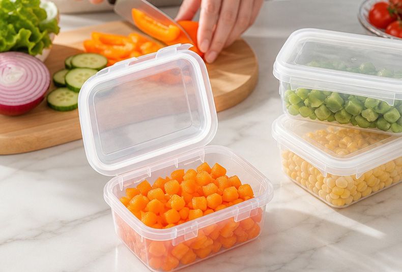 flip lid airtight food storage container, compact fresh-keeping box for fridge and pantry