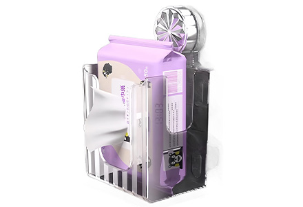 Transparent PET suction cup tissue box holder mounted on wall, no-drill flip-top tissue storage for kitchen and bathroom