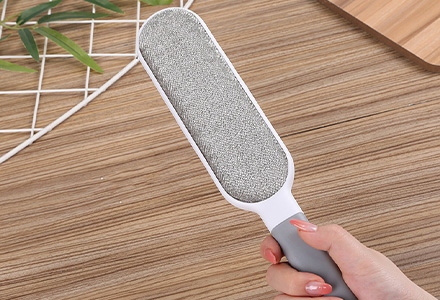 Reusable pet fur remover brush set with self-cleaning base, large and small pet hair removal tools for furniture and car seats