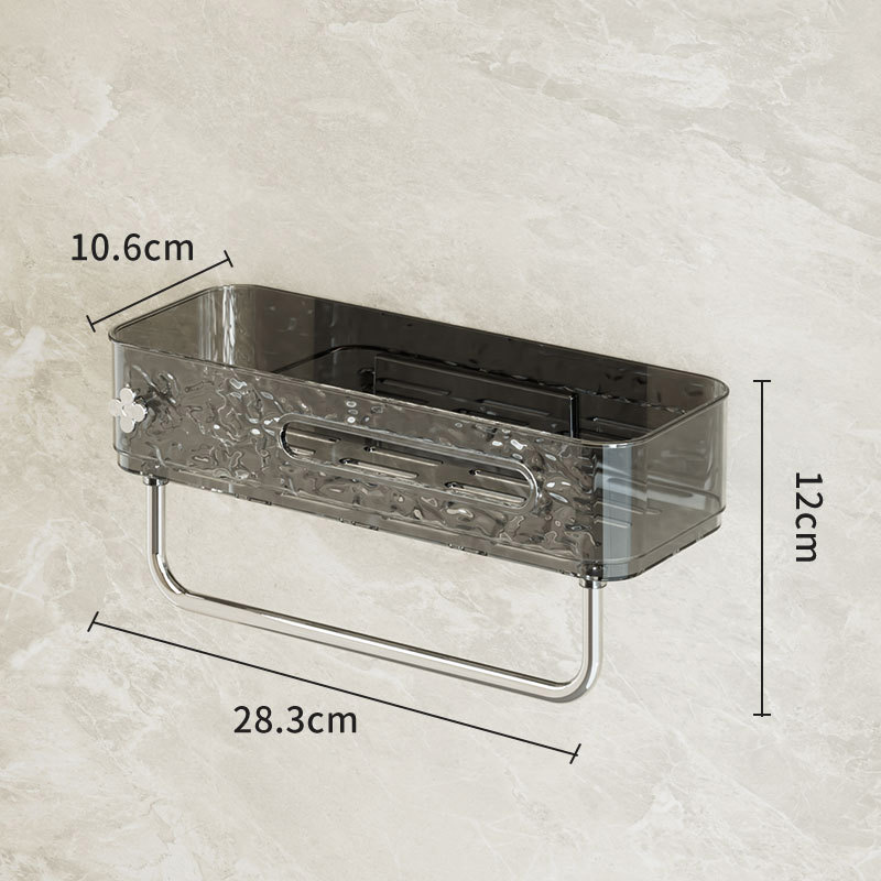 Foldable suction cup hook rack with 6 folding wall hooks, no-drill bathroom and kitchen storage with water ripple design
