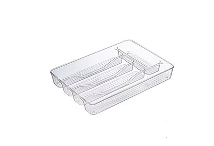 Cutlery storage box with compartments for forks, knives, spoons, and chopsticks