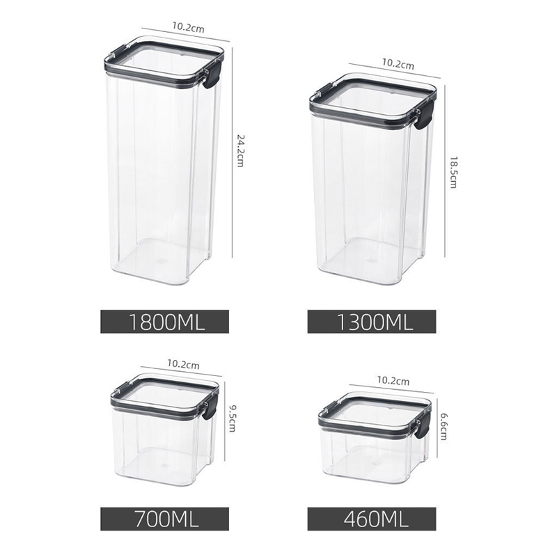 PET 6pcs Sealed Keeping Fresh Food Storage Container