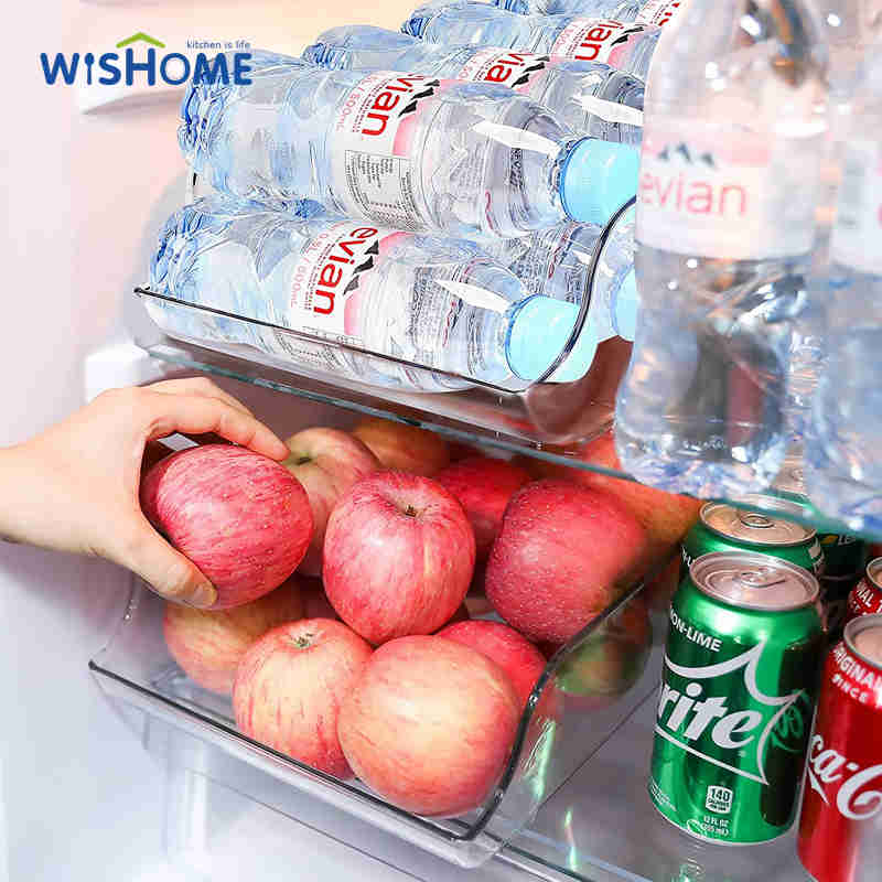 Large Size Refrigerator Organizers Fridge Water Bottle Storage Dispenser Pop Soda Can and Drink Storage Container Refrigerator