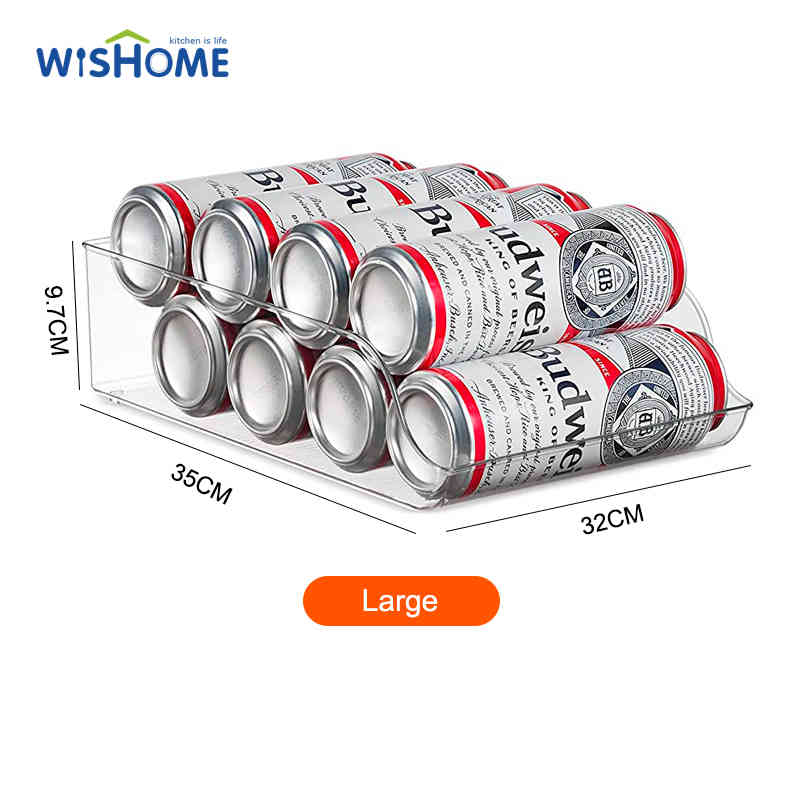 Set of 5 Soda Can Organizers Stackable Fridge Organizers for Freezer Countertops Cabinets Clear Plastic Pantry Storage Racks