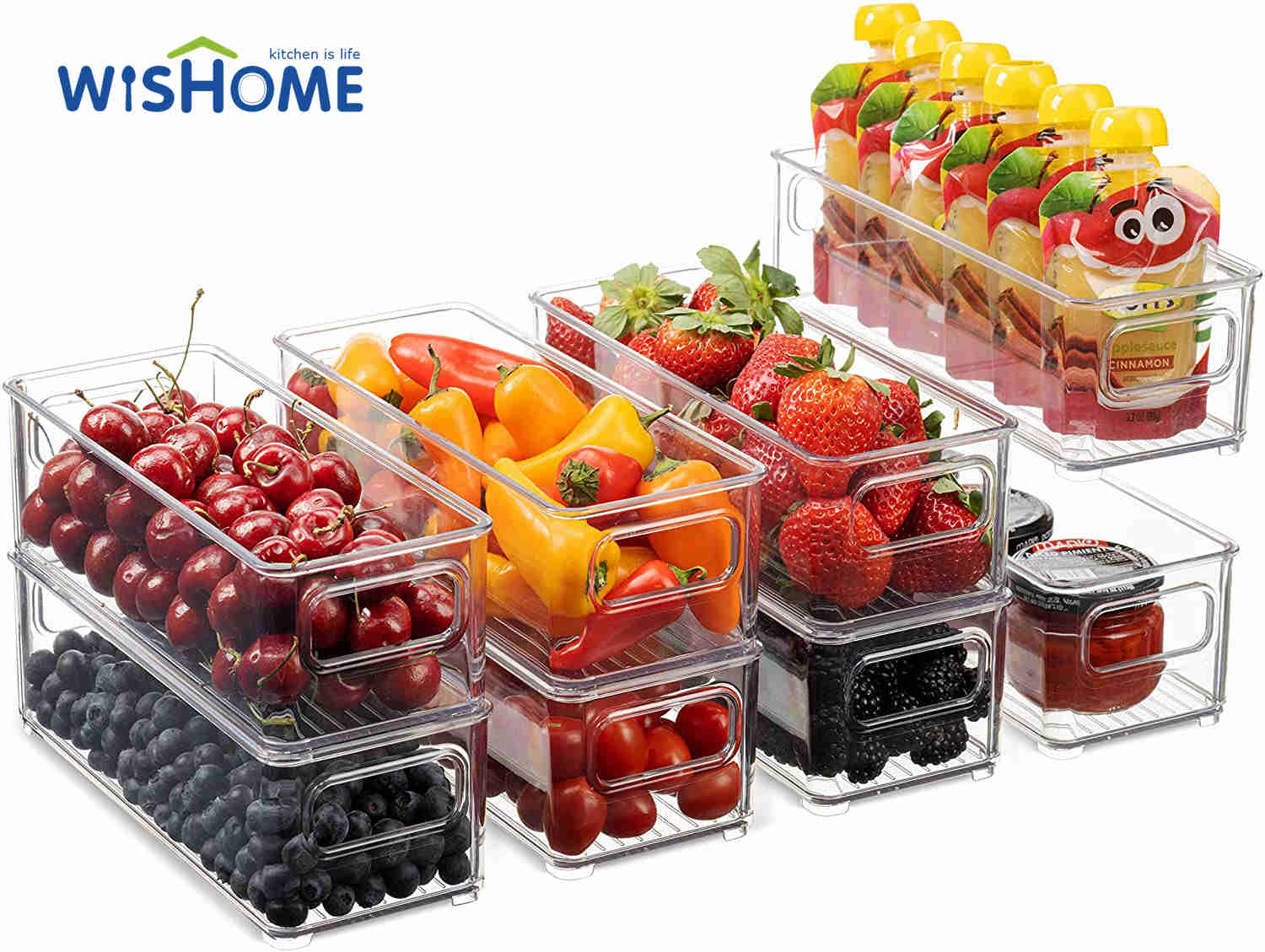 Miniature Refrigerator Organizer Bins Stackable Freezer Organizer Clear Refrigerator Organizer Acrylic Fridge Bins