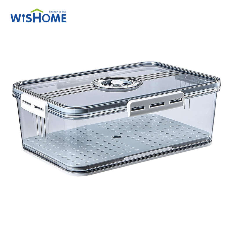 Clear Plastic Food Storage Timekeeping Food Storage Containers Stackable Fresh-keeping Box for Refrigerator with Lid