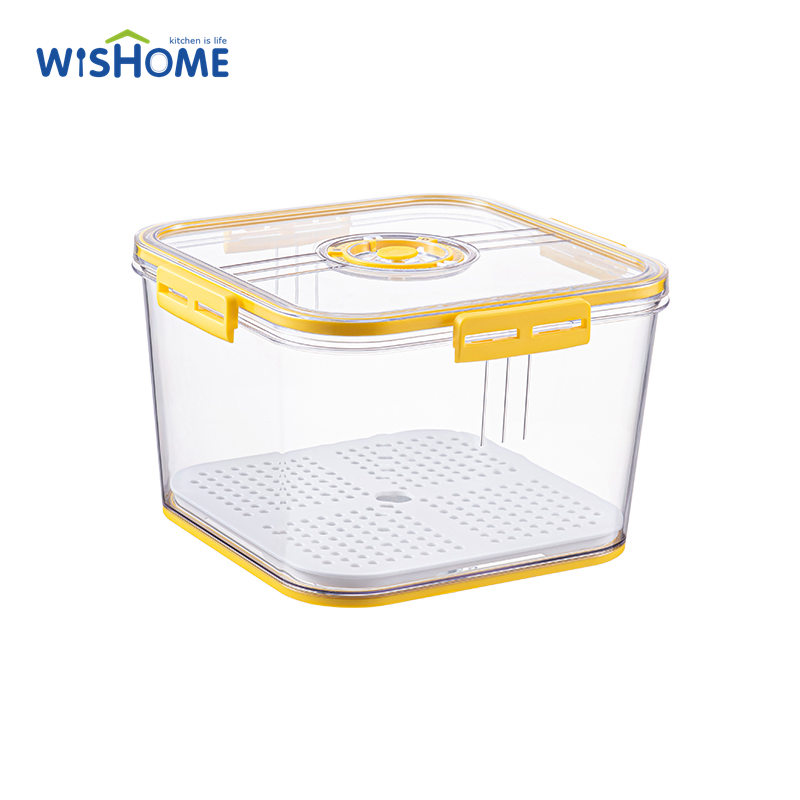 High Quality Transparent Fridge Drain Storage Box Sealed Timing Fresh-keeping Stackable Refrigerator Organizer Storage Boxes