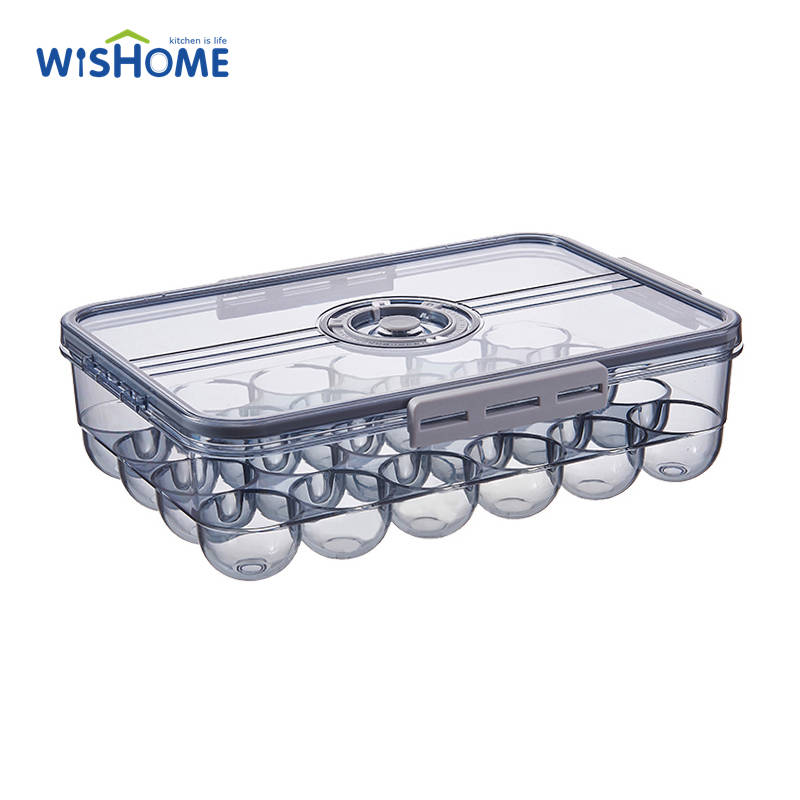 High Quality Time Keeping Egg Boxes 24 Eggs Storage Container Refrigerator Storage Jar Refrigerator Bins with Airtight Lid